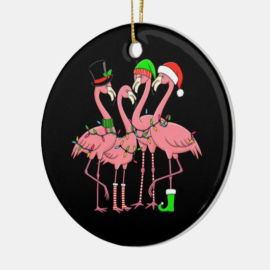 Flamingo Merry Christmas Funny Flamingo Lover Gesc Keramik Ornament (Links)