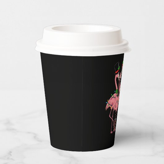 Flamingo Merry Christmas Funny Flamingo Lover Gesc Pappbecher (Rechts)