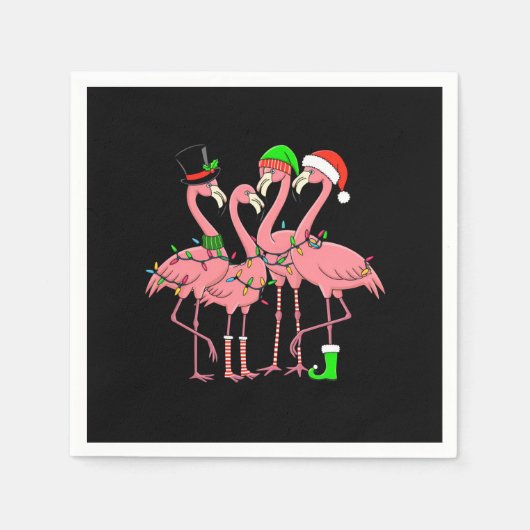 Flamingo Merry Christmas Funny Flamingo Lover Gesc Serviette (Vorderseite)