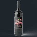 Flamingo Merry Christmas Funny Flamingo Lover Gesc Weinetikett<br><div class="desc">Flamingo Merry Christmas Funny Flamingo Lover Geschenk</div>