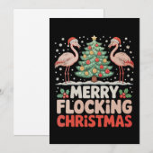 Flamingo Merry Flocking Weihnachten Funny Xmas (Vorne/Hinten)