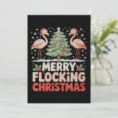 Flamingo Merry Flocking Weihnachten Funny Xmas (Stehend Vorderseite)