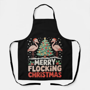 Flamingo Merry Flocking Weihnachten Funny Xmas Schürze