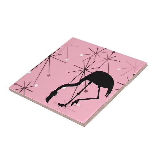 Flamingo MidCentury Modern Atomic Sternexplosion Fliese (Seite)