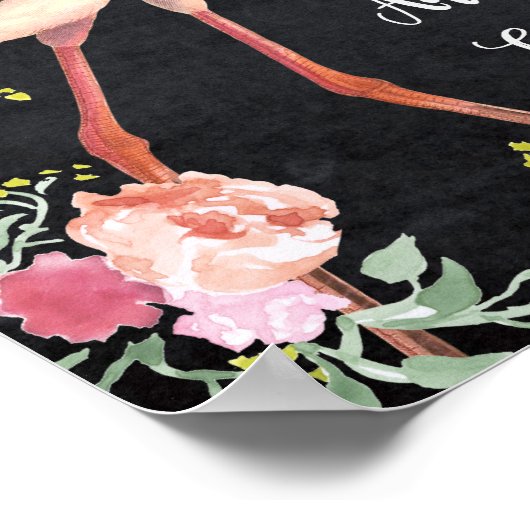 Flamingo Mimosa Bar Wedding Sign Chalkboard Poster (Ecke)