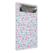 Flamingo Mini Clipboard - Rosa & Blau Klemmbrett (Schrägansicht)