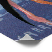 Flamingo mit Bambus Poster (Ecke)