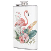 Flamingo mit Blumen Flachmann (Links)