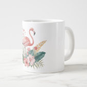Flamingo mit Blumen Jumbo-Tasse (Vorderseite Rechts)