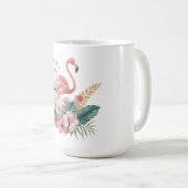 Flamingo mit Blumen Kaffeetasse (VorderseiteRechts)