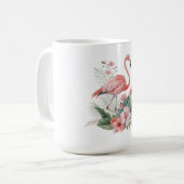 Flamingo mit Blumen Kaffeetasse (Vorderseite Links)