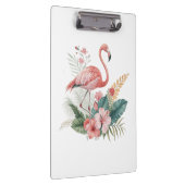 Flamingo mit Blumen Klemmbrett (Rechts)