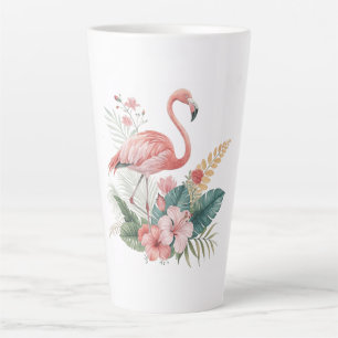 Flamingo mit Blumen Milchtasse