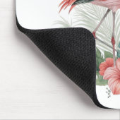 Flamingo mit Blumen Mousepad (Ecke)