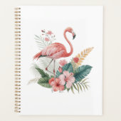 Flamingo mit Blumen Planer (Vorderseite)