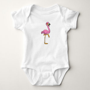 Flamingo mit Brille Baby Strampler