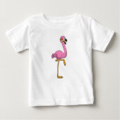 Flamingo mit Brille Baby T-shirt (Vorderseite)