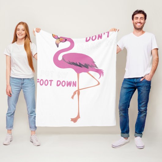 Flamingo mit Brille - Mache mich nicht zum Fuß Fleecedecke (Beispiel)