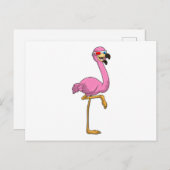 Flamingo mit Brille Postkarte (Vorne/Hinten)