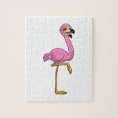 Flamingo mit Brille Puzzle (Vertikal)