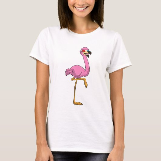Flamingo mit Brille T-Shirt (Vorderseite)