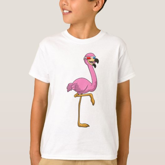 Flamingo mit Brille T-Shirt (Vorderseite)