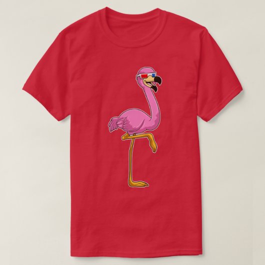 Flamingo mit Brille T-Shirt (Design vorne)