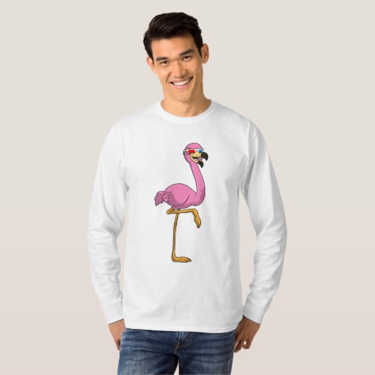 Flamingo mit Brille T-Shirt (Vorne ganz)
