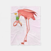 Flamingo mit Cocktail Fleecedecke (Vorderseite)
