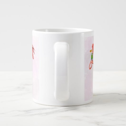 Flamingo mit Cocktail Jumbo-Tasse (Rückseite)