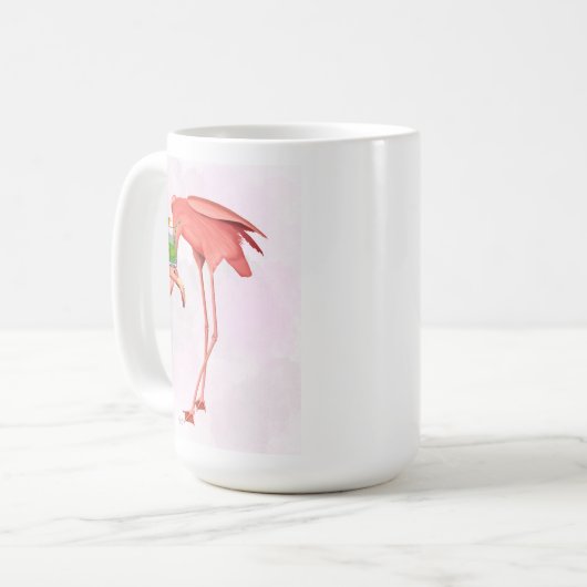 Flamingo mit Cocktail Kaffeetasse (Vorderseite Links)