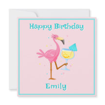 Flamingo mit Cocktail