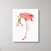 Flamingo mit Cocktail Leinwanddruck (Vorderseite)