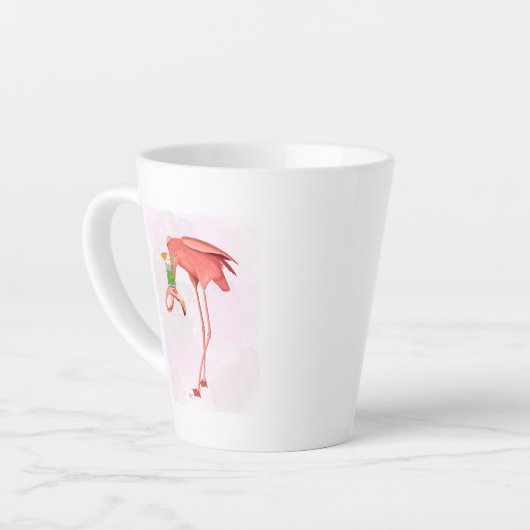 Flamingo mit Cocktail Milchtasse (Linke Ecke)