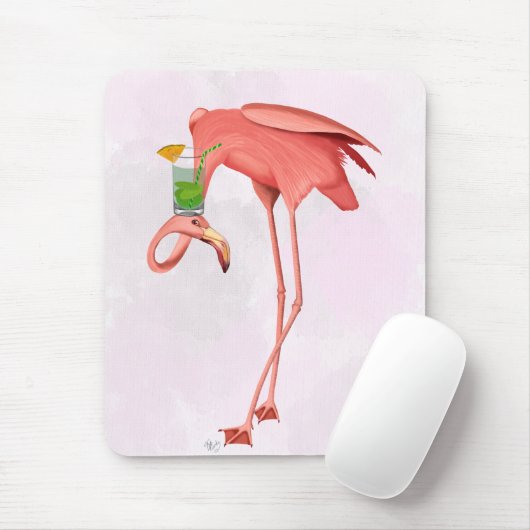 Flamingo mit Cocktail Mousepad (Mit Mouse)