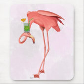 Flamingo mit Cocktail Mousepad (Vorne)