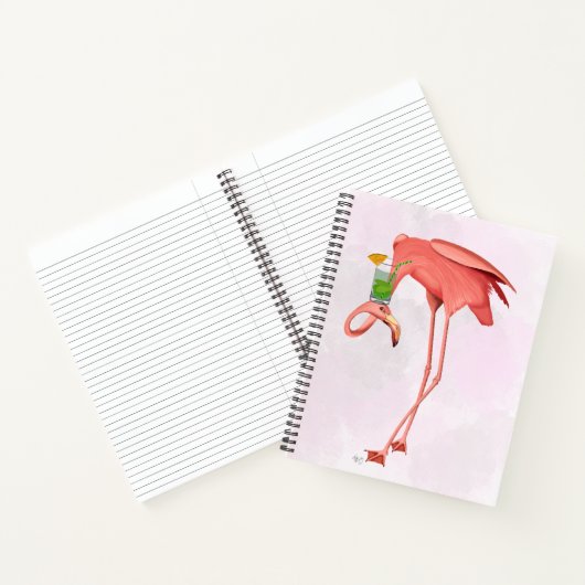 Flamingo mit Cocktail Notizblock (Innenseite)