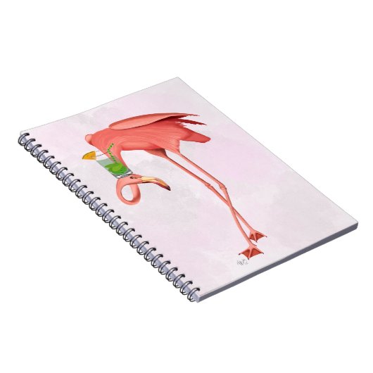 Flamingo mit Cocktail Notizblock (Rechte Seite)