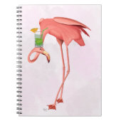 Flamingo mit Cocktail Notizblock (Vorderseite)