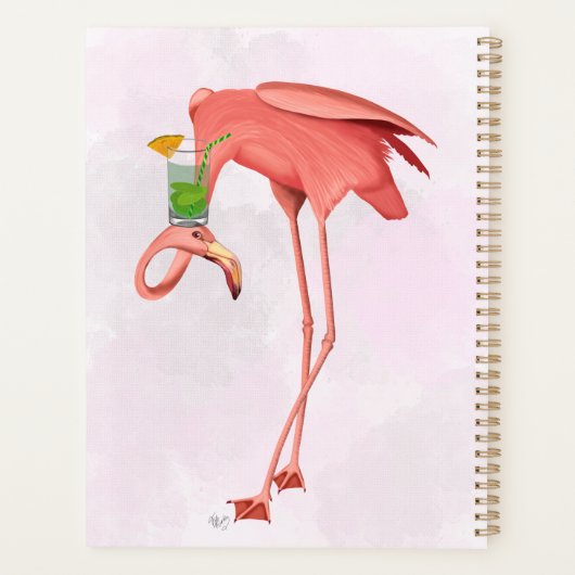 Flamingo mit Cocktail Planer (Rückseite)