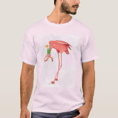 Flamingo mit Cocktail T-Shirt (Vorderseite)