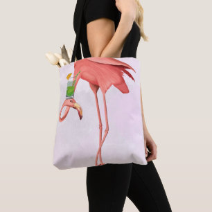 Flamingo mit Cocktail Tasche