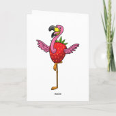 Flamingo mit Erdbeere Karte (Rückseite)