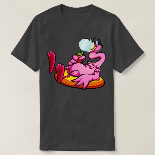 Flamingo mit Face Mask Bird Relaxing Quarantine T-Shirt (Design vorne)
