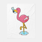 Flamingo mit Fisch Fleecedecke (Vorderseite)