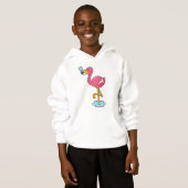 Flamingo mit Fisch Hoodie (Vorne ganz)