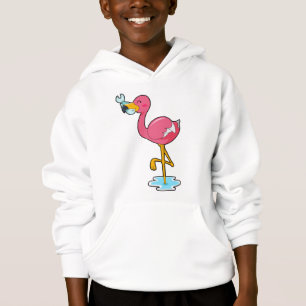 Flamingo mit Fisch Hoodie