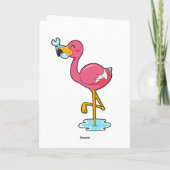Flamingo mit Fisch Karte (Rückseite)