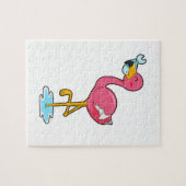 Flamingo mit Fisch Puzzle (Horizontal)