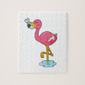 Flamingo mit Fisch Puzzle (Vertikal)